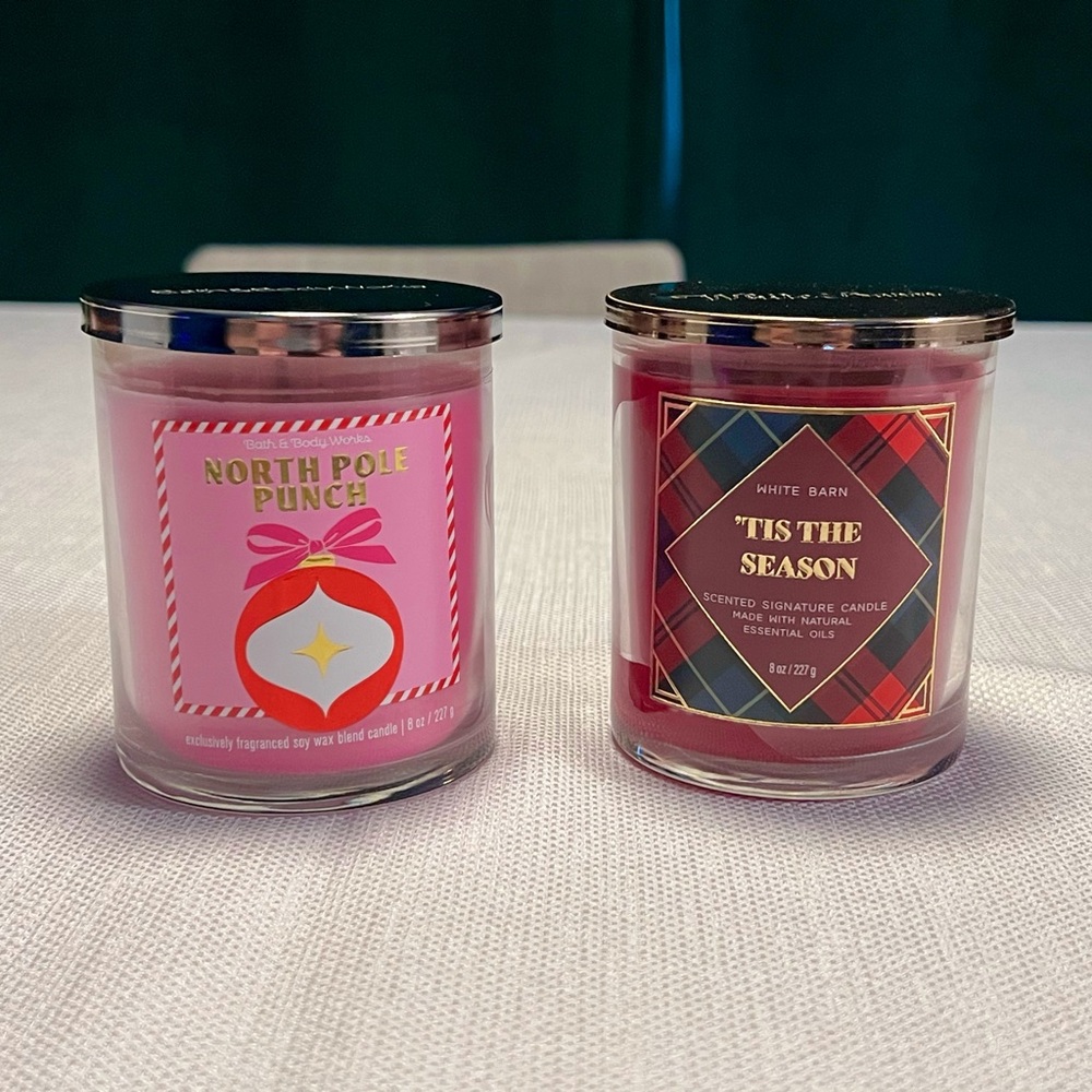 White Barn Bath & Body Works Candle Bundle - Tis The Season & North Pole Punch